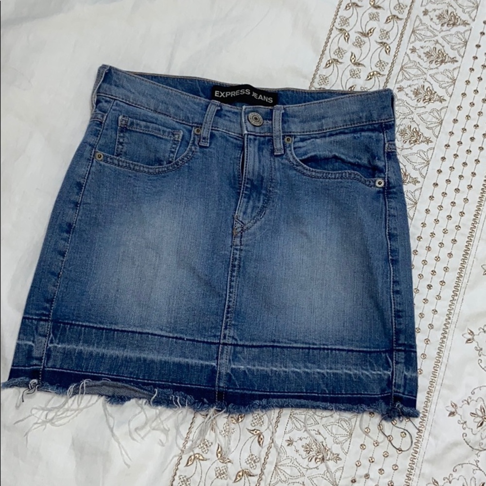 Blue denim skirt